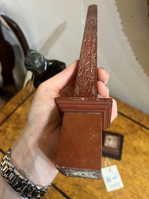 Lot 240 - A marmo rosso antico marble obelisk