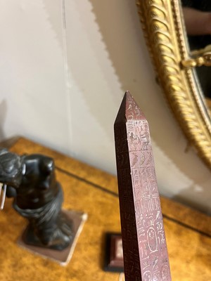 Lot 240 - A marmo rosso antico marble obelisk