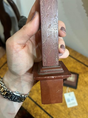 Lot 240 - A marmo rosso antico marble obelisk