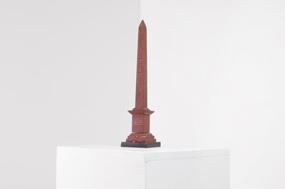 Lot 240 - A marmo rosso antico marble obelisk