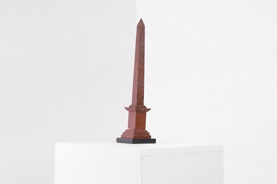 Lot 240 - A marmo rosso antico marble obelisk