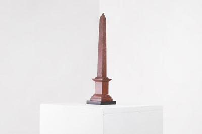 Lot 240 - A marmo rosso antico marble obelisk