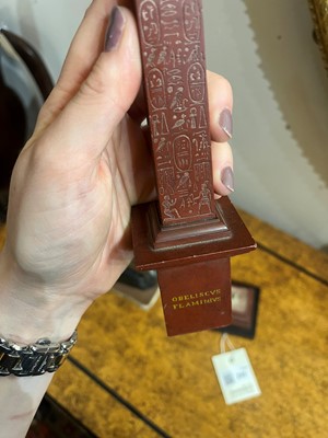 Lot 240 - A marmo rosso antico marble obelisk