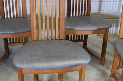 Lot 232 - A set of six Danish post-modernist oak dining chairs