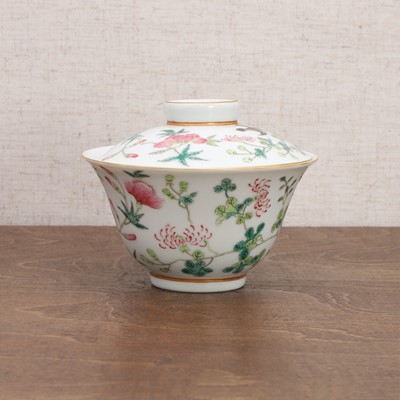 Lot 99 - A Chinese famille rose teacup and cover