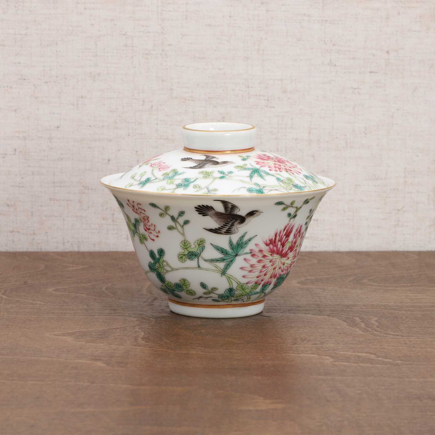 Lot 99 - A Chinese famille rose teacup and cover