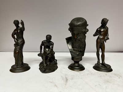 Lot 259 - A collection of grand tour bronzes after the antique