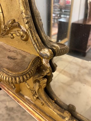 Lot 50 - A George III-style giltwood and gesso overmantel mirror
