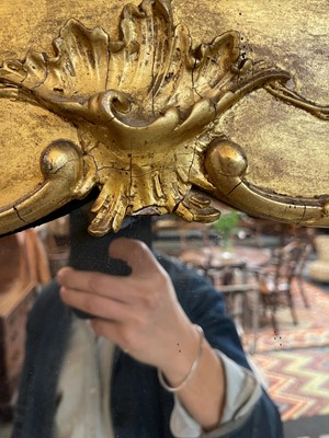 Lot 50 - A George III-style giltwood and gesso overmantel mirror