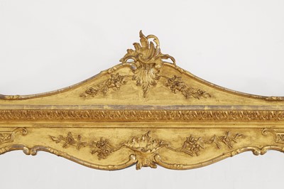 Lot 50 - A George III-style giltwood and gesso overmantel mirror
