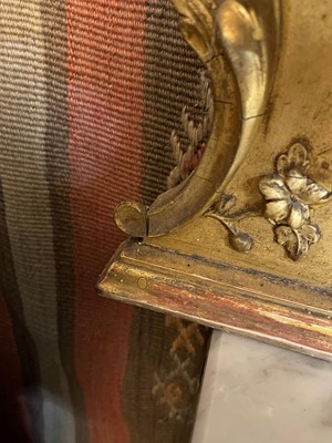 Lot 50 - A George III-style giltwood and gesso overmantel mirror
