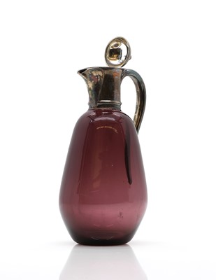Lot 13 - A late Victorian silver and amethyst glass carafe