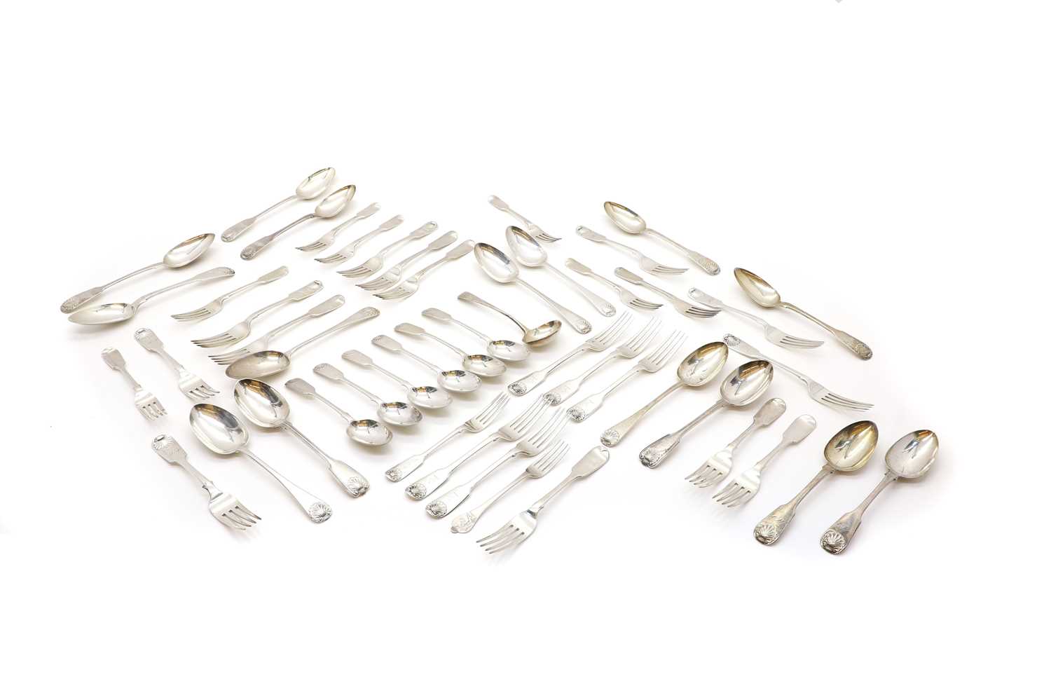 Lot 8 - A collection of William IV and later silver flatware