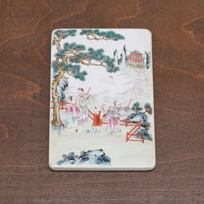 Lot 70 - A Chinese famille rose porcelain plaque
