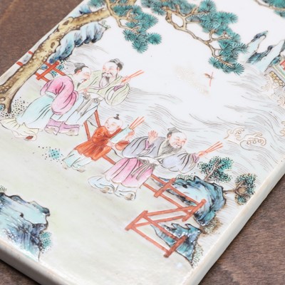Lot 70 - A Chinese famille rose porcelain plaque