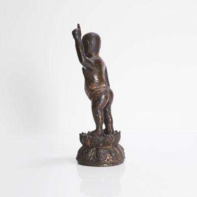 Lot 144 - A Chinese gilt-bronze model of the infant Buddha
