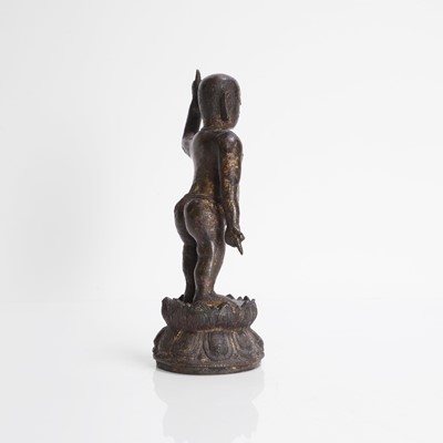 Lot 144 - A Chinese gilt-bronze model of the infant Buddha