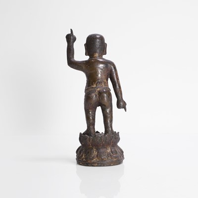 Lot 144 - A Chinese gilt-bronze model of the infant Buddha