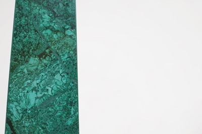 Lot 245 - A pair of malachite obelisks