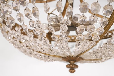 Lot 119 - A gilt-brass and cut-glass ceiling light in the Louis XVI taste