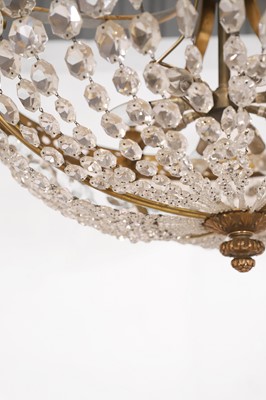 Lot 119 - A gilt-brass and cut-glass ceiling light in the Louis XVI taste