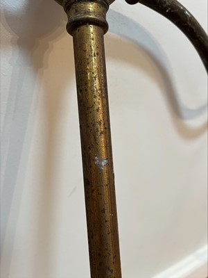 Lot 124 - A pair of brass twin-light ceiling lights