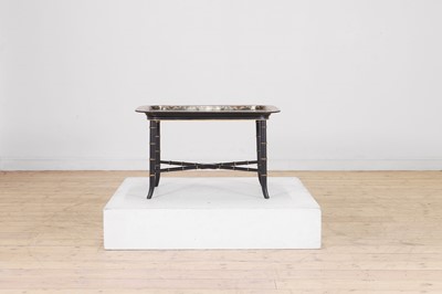 Lot 93 - A papier mâché lacquered tray top table