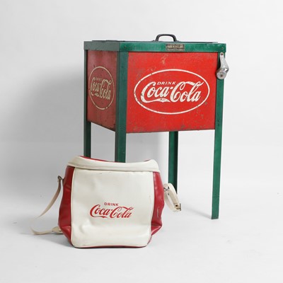 Lot 186 - A rare metal advertising Coca-Cola cooler