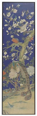 Lot 201 - Four Chinese painted wallpapers