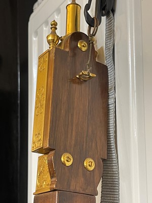 Lot 168 - A William and Mary-style walnut and gilt-metal portable pillar barometer