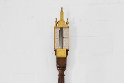 Lot 168 - A William and Mary-style walnut and gilt-metal portable pillar barometer