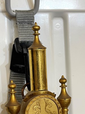 Lot 168 - A William and Mary-style walnut and gilt-metal portable pillar barometer