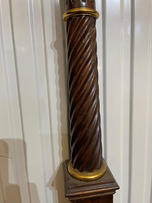 Lot 168 - A William and Mary-style walnut and gilt-metal portable pillar barometer