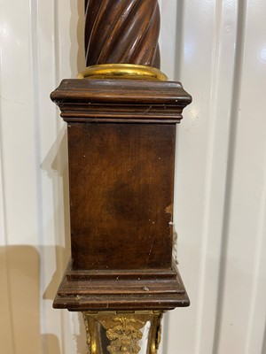Lot 168 - A William and Mary-style walnut and gilt-metal portable pillar barometer