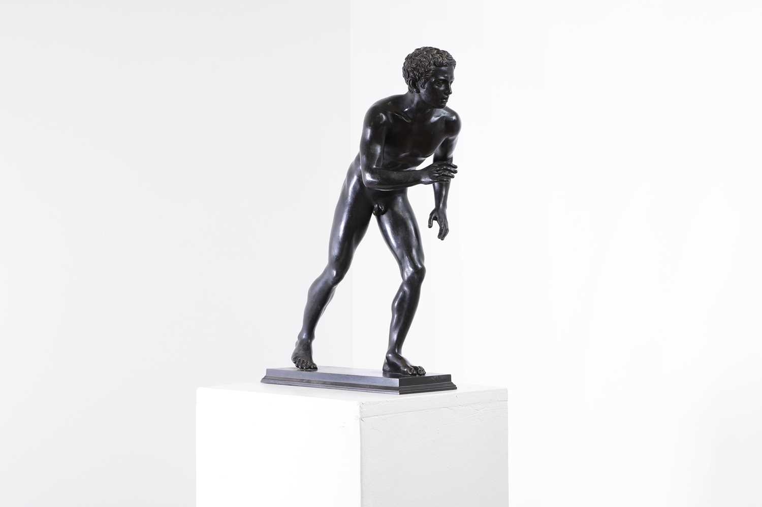 Lot 187 - A patinated bronze figure of a male athlete