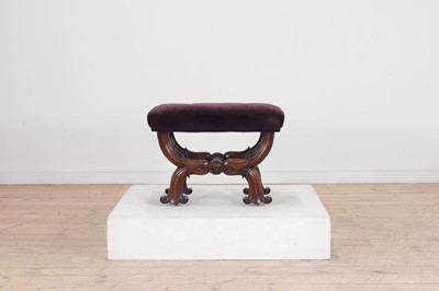 Lot 20 - A William IV mahogany 'X' frame stool