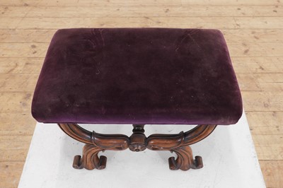 Lot 20 - A William IV mahogany 'X' frame stool
