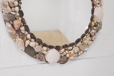 Lot 53 - A near pair of shellwork convex mirrors