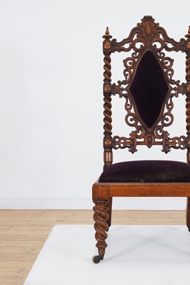 Lot 31 - A Victorian walnut side chair
