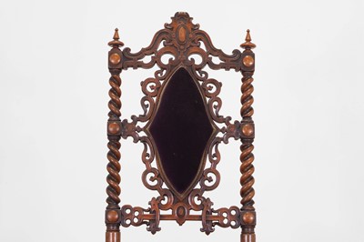Lot 31 - A Victorian walnut side chair