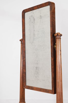 Lot 38 - A William IV mahogany cheval mirror