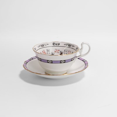 Lot 168 - A fortune teller's tea-leaf divination cup and saucer