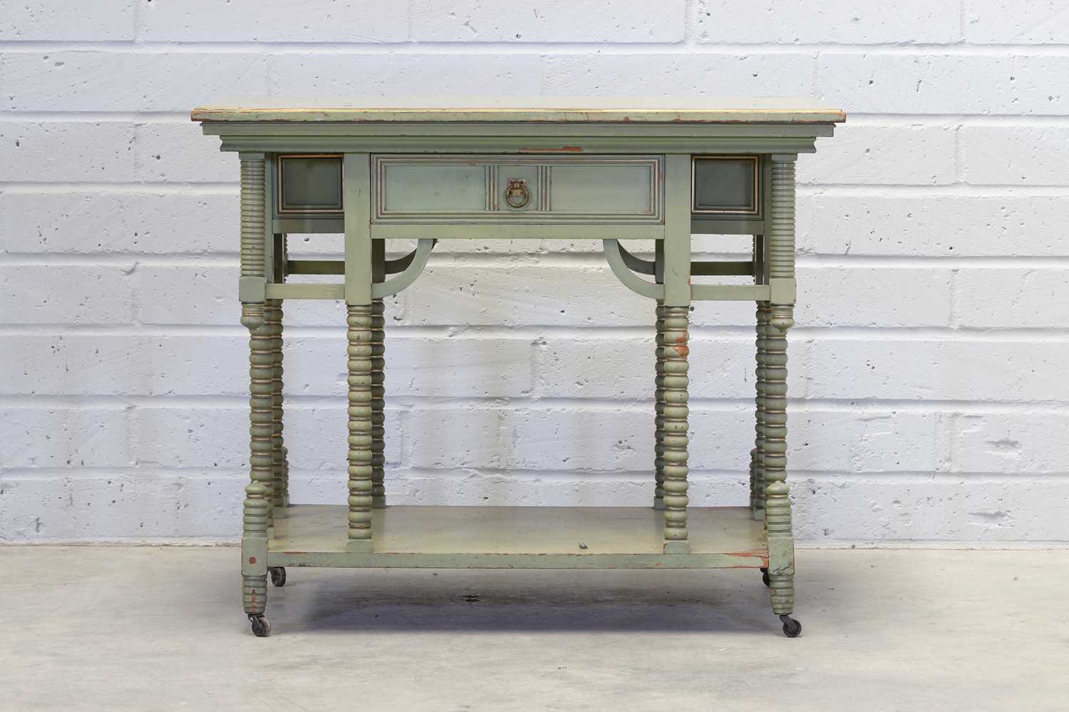 Lot 73 - An Aesthetic Movement mahogany desk