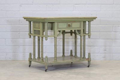 Lot 73 - An Aesthetic Movement mahogany desk