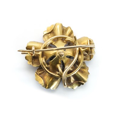 Lot 79 - An American enamel and seed pearl brooch, by Charles E. Baldwin, c.1934