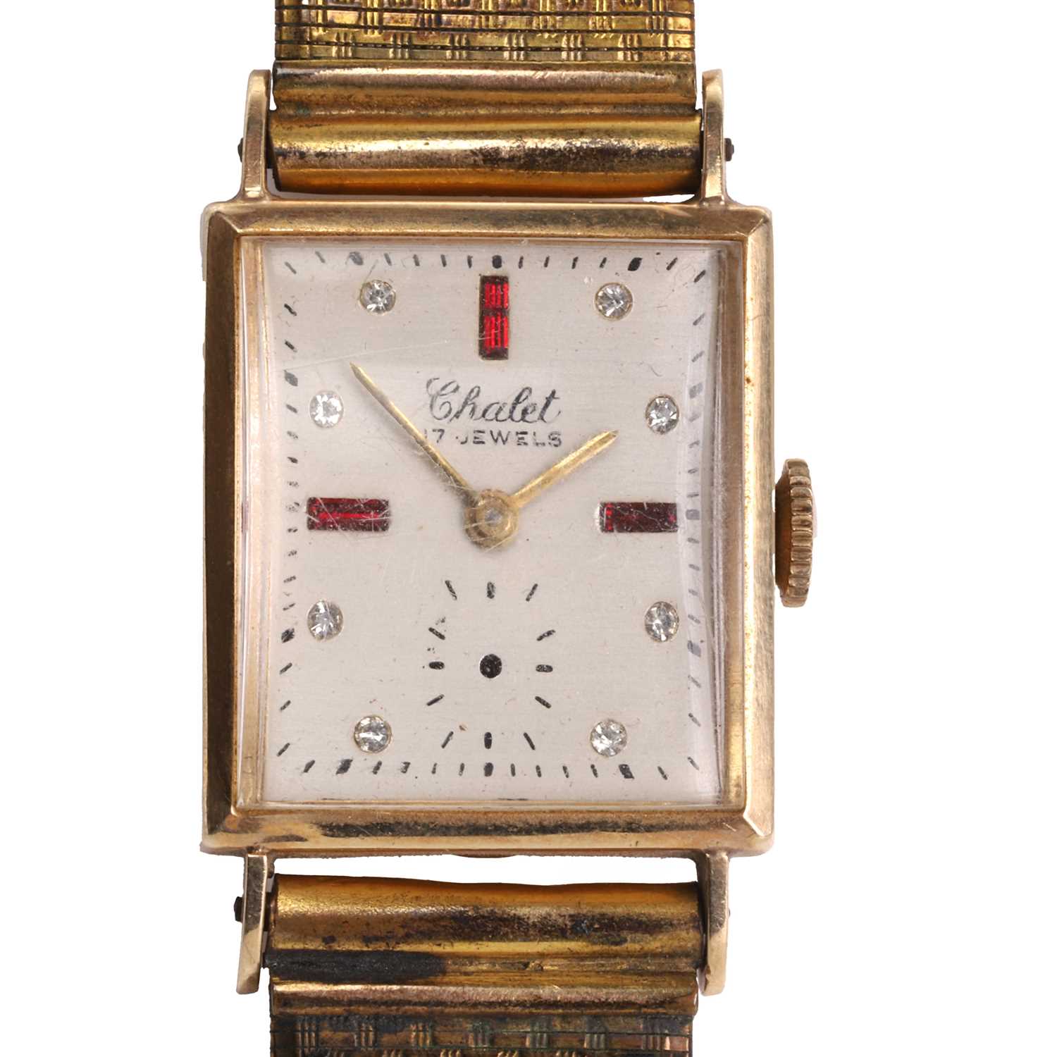 Lot 35 - A gold Chalet mechanical bracelet watch