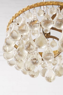 Lot 204 - A gilt-brass and glass basket chandelier