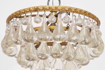 Lot 204 - A gilt-brass and glass basket chandelier
