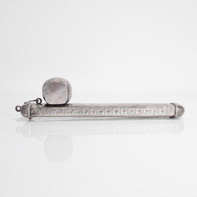 Lot 240 - A Persian or Turkish silver scribe's pencase (divit)