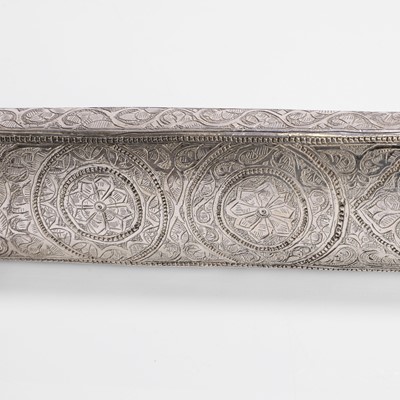 Lot 240 - A Persian or Turkish silver scribe's pencase (divit)